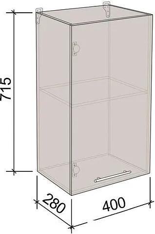 Шкаф навесной Артём-Мебель 400мм СН-114.26 (ДСП бетон спаркс лайт)