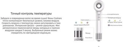 Фен Coshare HD10E Pro (белый)