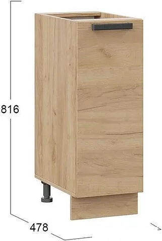 Шкаф напольный Трия Детройт 1Н3 (дуб крафт золотой)