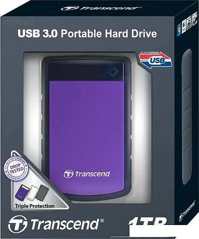 Внешний жесткий диск Transcend StoreJet 25H3P 1TB (TS1TSJ25H3P)