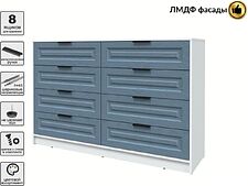 Комод Интерлиния Концепт КТ-К157 Деко (белый платинум/дуб лазурный)