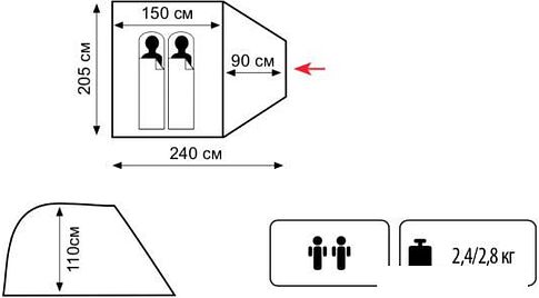 Палатка TRAMP Lite Fly 2