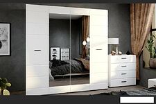 Комод Империал Йорк 4ящ (белый жемчуг-белый глянец)