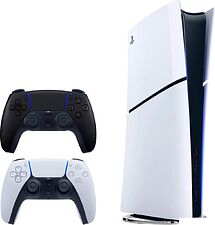 Игровая приставка Sony PlayStation 5 Slim Digital Edition CFI-21XX (2 ревизия, без дисковода, 2 геймпада, белый/черная полночь)