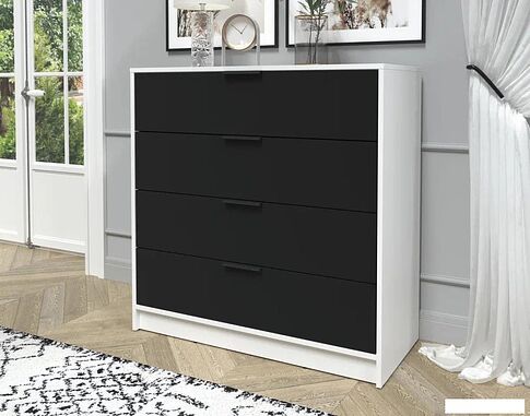 Комод Интерлиния Концепт КТ-К100 (черный/белый платинум)