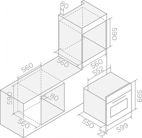 Электрический духовой шкаф Elica Virtus Multi 60 DD BL