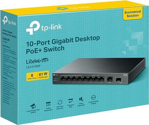 Неуправляемый коммутатор TP-Link LiteWave LS1210GP V1
