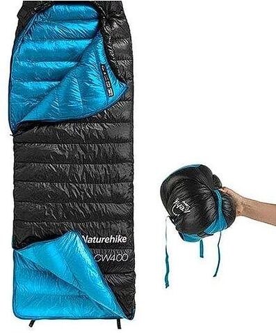 Спальный мешок Naturehike CWZ400 NH19W400-Z M (левая молния, черный)