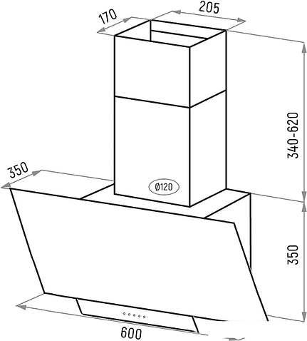 Кухонная вытяжка Ciarko Diana 60 (черный)