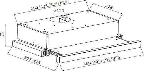 Кухонная вытяжка Weissgauff TEL 450 Black Glass