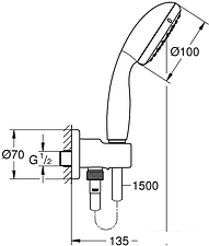 Душевой гарнитур Grohe New Tempesta 100 26406001