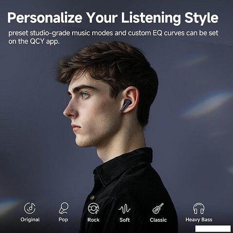 Наушники QCY MeloBuds Neo (черный) + брендированный брелок QCY