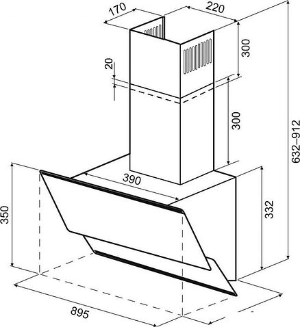 Кухонная вытяжка Krona Irma A 900 S (черный)