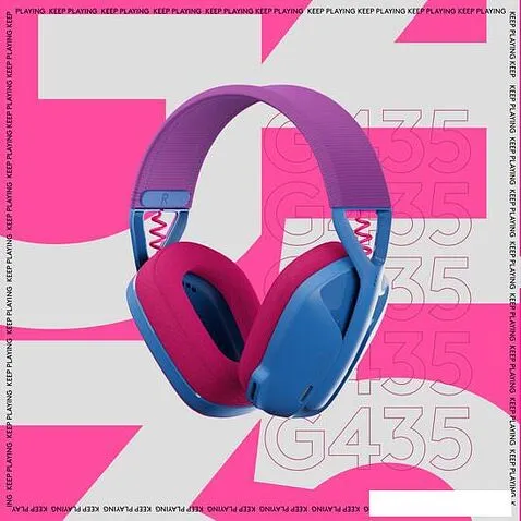Наушники Logitech G435 Lightspeed (синий/малиновый)
