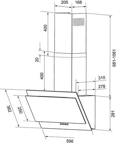 Кухонная вытяжка Krona Lea 600 S (черный)