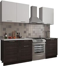 Готовая кухня ЭлиГард Виктория 1.7 (белый/рамка дуб венге/белый) Готовая кухня ЭлиГард Виктория 1.7 (белый/рамка дуб венге/белый)