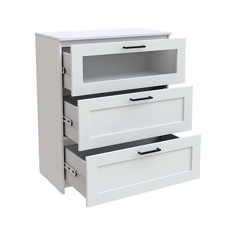 Комод Mio Tesoro Нави 3 ящика 2.15.02.020.1 (белый, со стеклом)