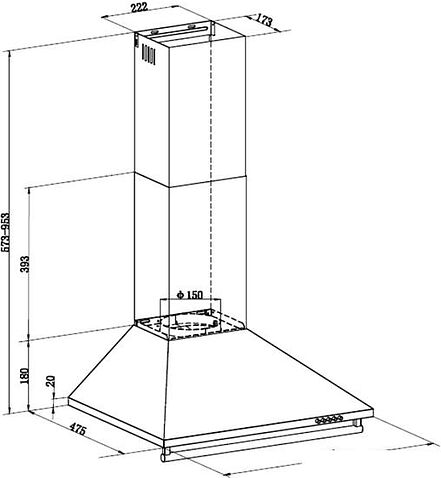 Кухонная вытяжка MAUNFELD Retro 60A (черный)