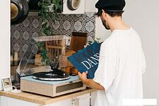 Виниловый проигрыватель Lenco LS-440 (серый/голубой)