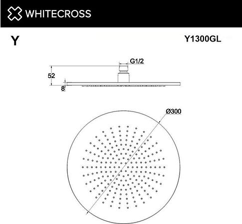 Верхний душ Whitecross Y1300GLB (брашированное золото)