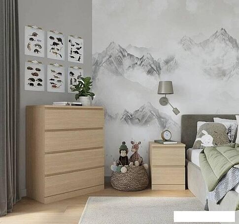 Комод Mio Tesoro Варма 4 (шпон дуб, беленый)