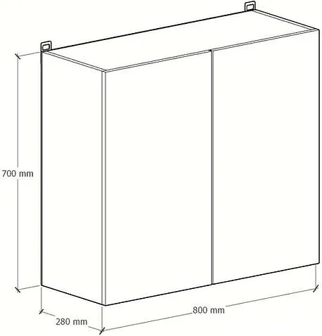 Шкаф навесной Артём-Мебель Мэри 800мм СН-114.204 (серый графит)