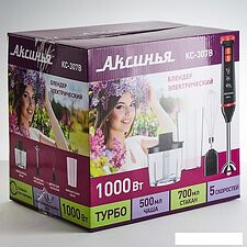Погружной блендер Аксинья КС-307В (черный/красный)