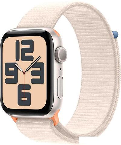 Умные часы Apple Watch SE 2 44 мм (алюминиевый корпус, звездный свет/звездный свет, нейлоновый ремешок)