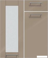 Готовая кухня Интерлиния Мила Пластик 3.4 (туманный глянец/антрацит/бискайская сосна)