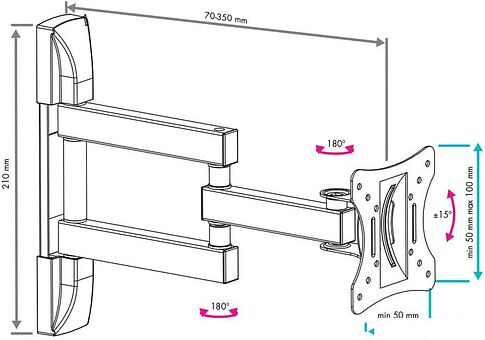 Кронштейн VLK TRENTO-3 (черный)