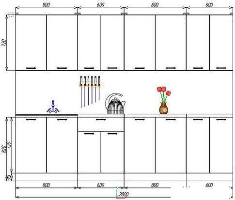 Готовая кухня ЭлиГард Lion 2.8 (дымчатый алмаз/дуб бунратти)