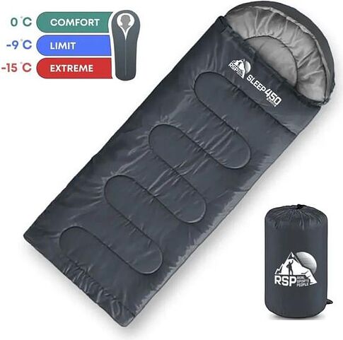 Спальный мешок RSP Outdoor Sleep 450 L RipStop 2024 (серый, 220x75см, молния слева)