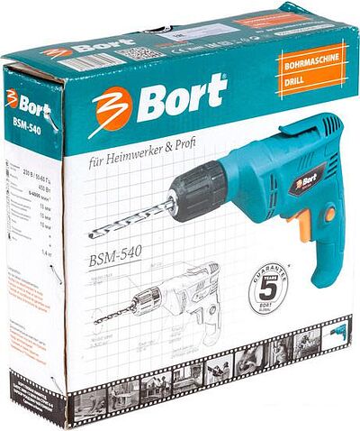 Безударная дрель Bort BSM-540