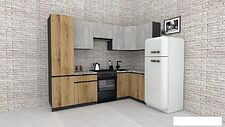 Готовая кухня ВерсоМебель Эко-7 1.2x2.6 правая (бетонный камень/дуб эвок прибрежный/ст.альберика) Готовая кухня ВерсоМебель Эко-7 1.2x2.6 правая (бетонный камень/дуб эвок прибрежный/ст.альберика)