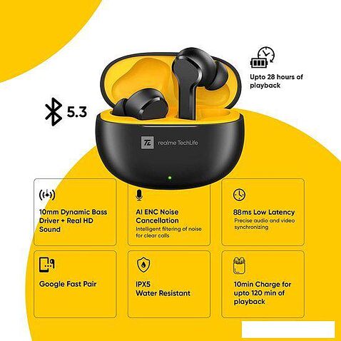 Наушники Realme T100 (черный)