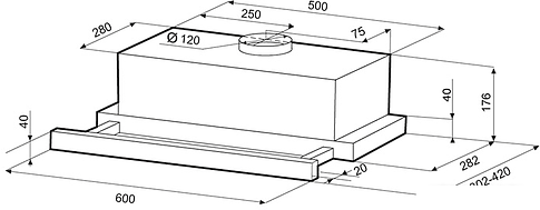 Кухонная вытяжка Krona Kamilla Eco 600 IX (нержавеющая сталь)