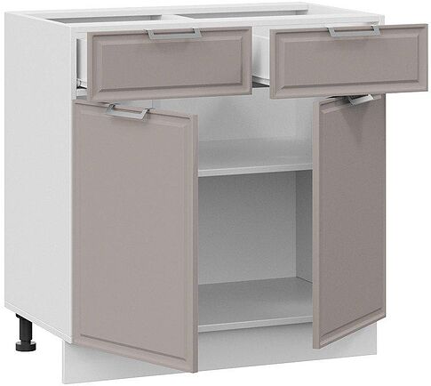 Шкаф напольный Трия Белладжио 1Н8Я1 (белый/софт капучино)