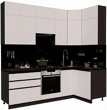 Готовая кухня ВерсоМебель Эко Премиум 1.2x2.4 правая (белый фасадный/ст. тунис)