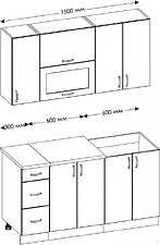 Кухня Senira Вяселка 3 1.5м 3д (белый кристальный/лайм)
