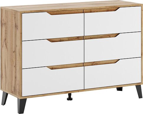 Комод ЭлиГард Eyva 6S (дуб вотан/белый)