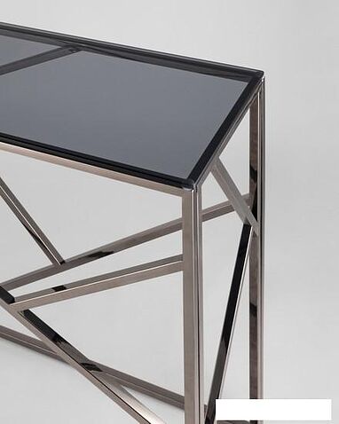 Консольный стол Stool Group Арт Деко 115x30 ECST-015-BG-SK (стекло Smoke/сталь темный хром)