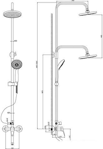 Душевая система Rossinka Silvermix B35-46