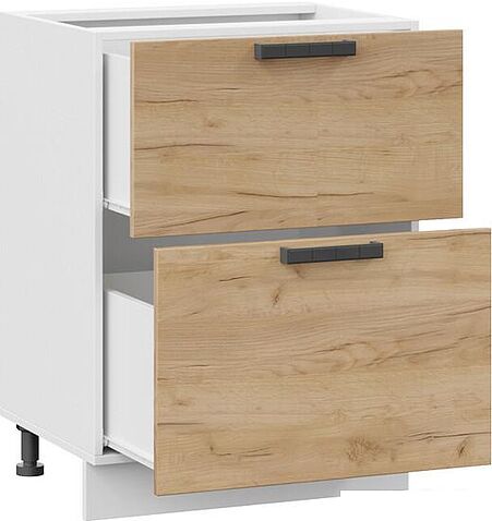 Шкаф напольный Трия Детройт 1Н6Я2 (белый/дуб крафт золотой)