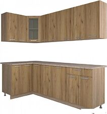 Угловая кухня Интерлиния Мила 12x23 (дуб золотой)