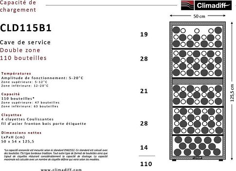 Винный шкаф Climadiff CLD115B1