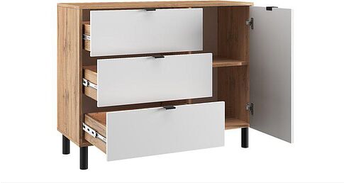 Тумба ЭлиГард Mone 1D3S (дуб вотан/белый)