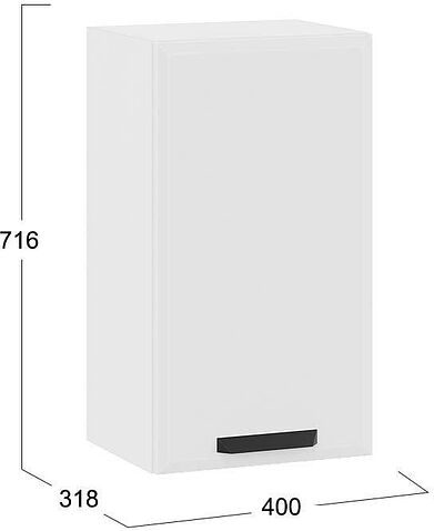 Шкаф навесной Трия Тиана 1В4 (белый/белый супермат)