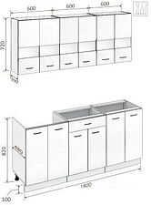 Кухня Кортекс-мебель Корнелия Экстра 1.8 без столешницы (дуб сонома/венге)