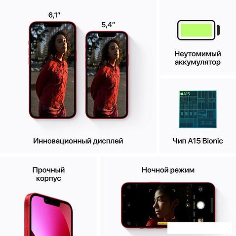 Смартфон Apple iPhone 13 mini 128GB (красный)