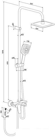 Душевая система  Damixa Apollo DX220920300